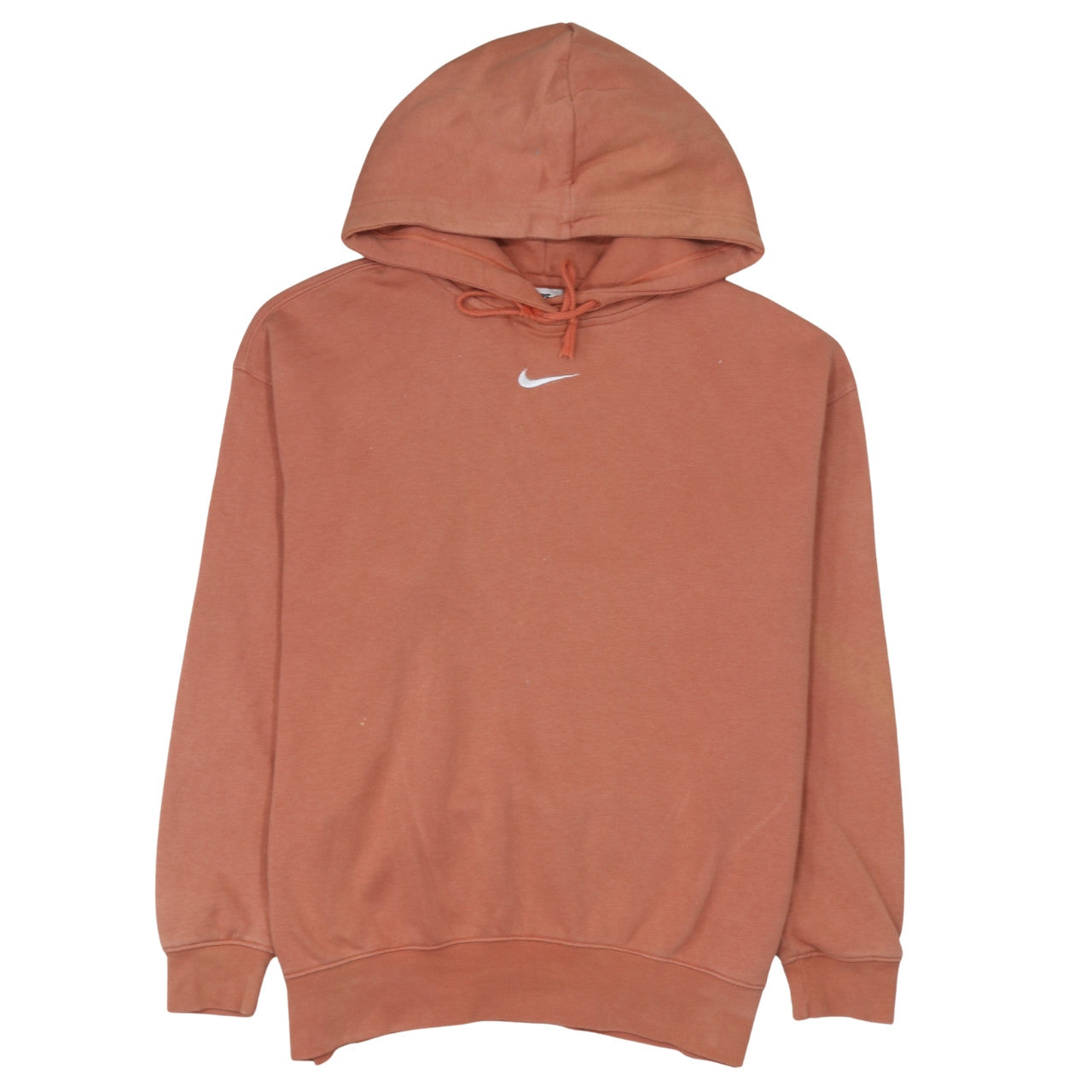 Nike Men's Brown Small Pullover Hoodie Logo Fleece Sweatshirt