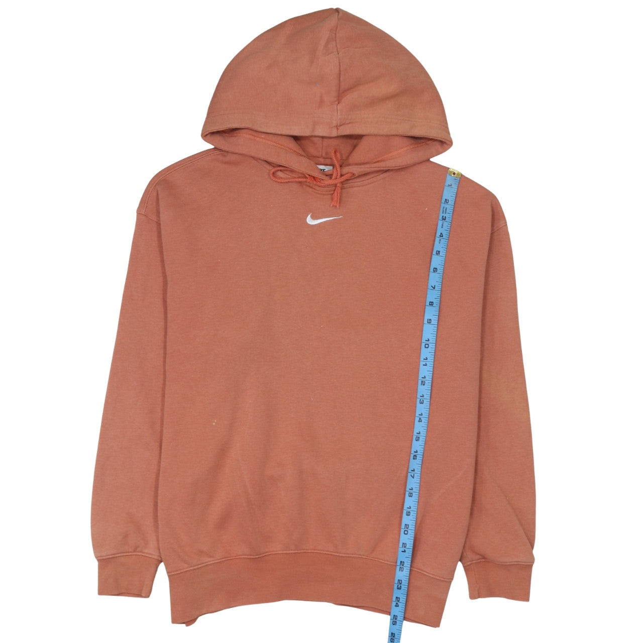 Nike Men's Brown Small Pullover Hoodie Logo Fleece Sweatshirt