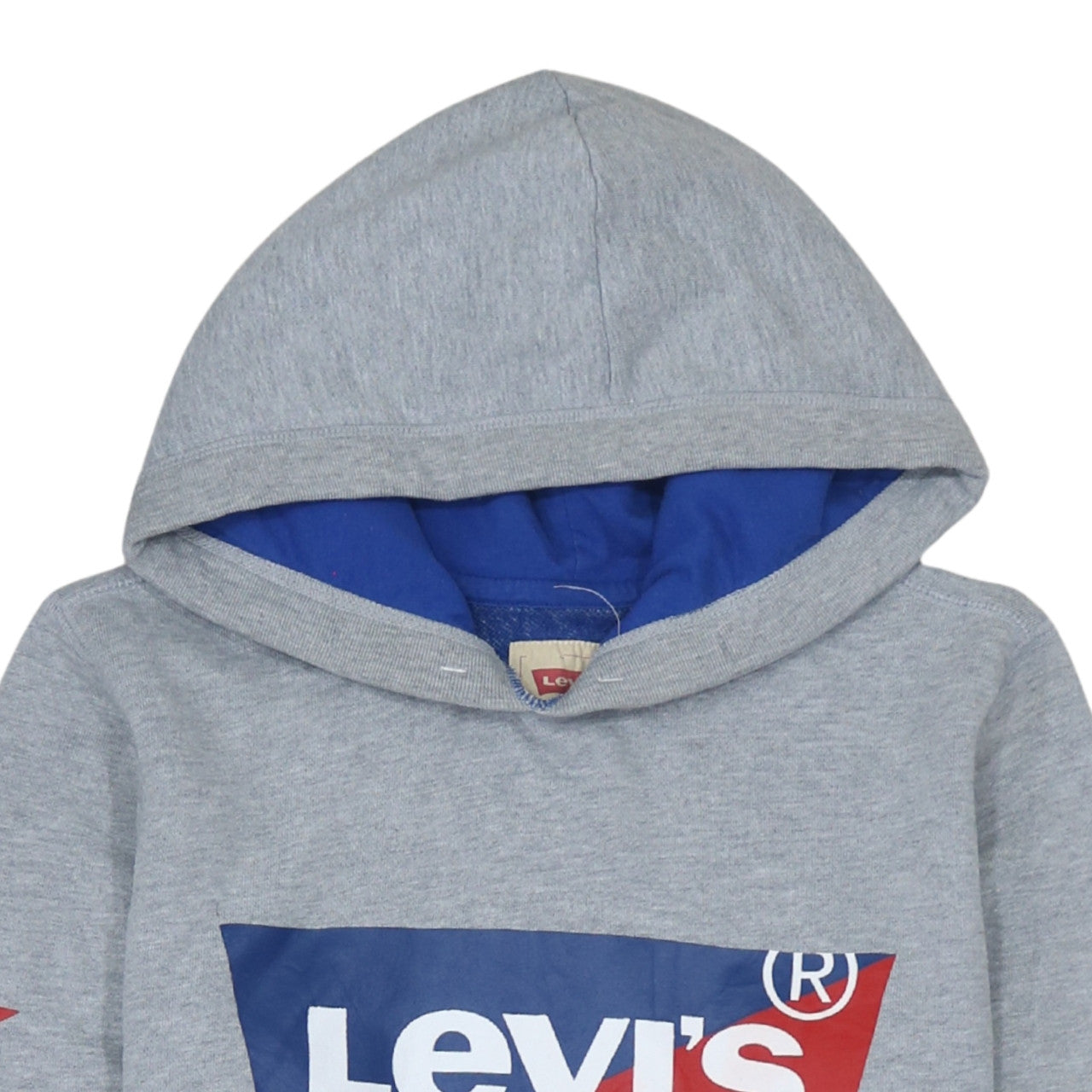Levi's Boys Grey Pullover Hoodie 14 Years Hooded Graphic Print Sweatshirt