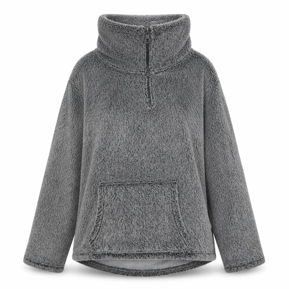 Next Women Grey Small 1/4 Zip Pullover Fleece Sweatshirt