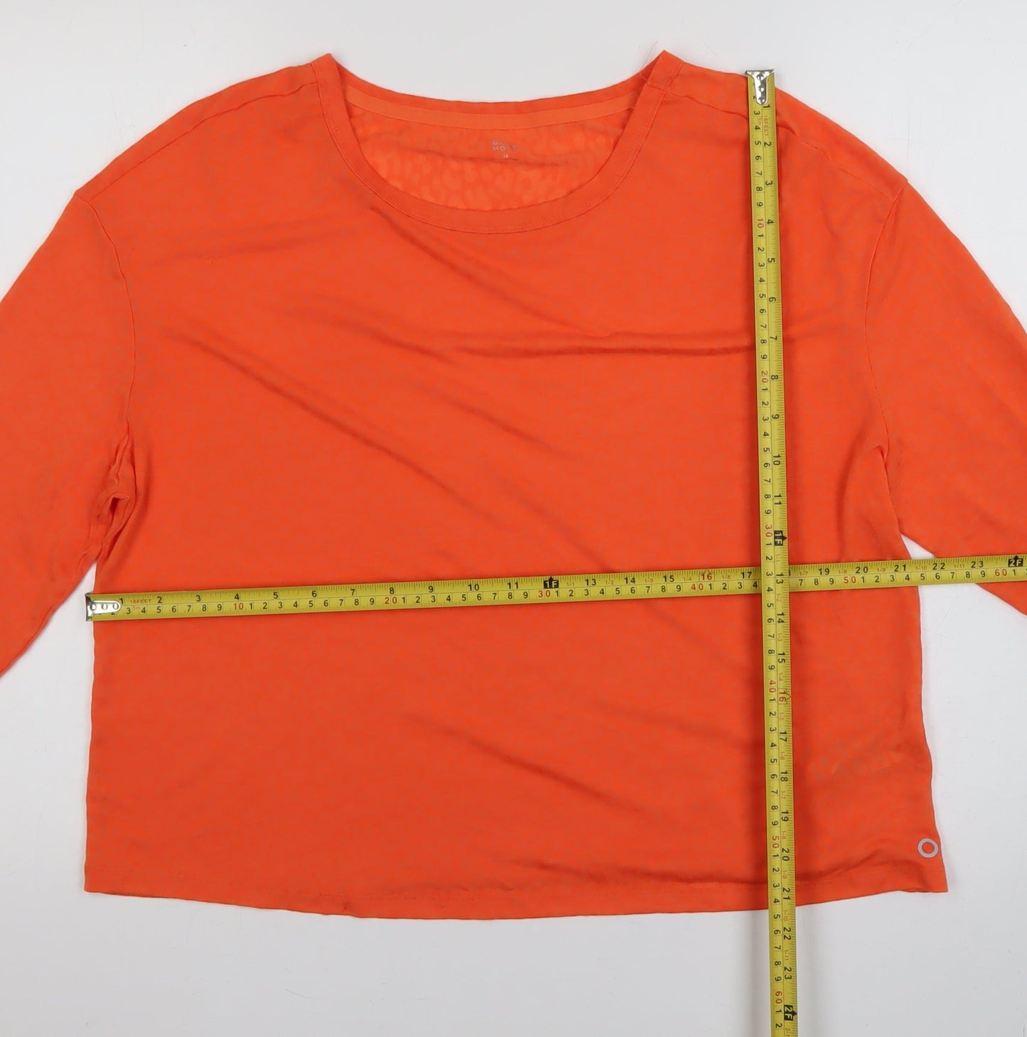 Marks and Spencer Women’s Bright Orange Long Sleeve Basic T-Shirt Size 18
