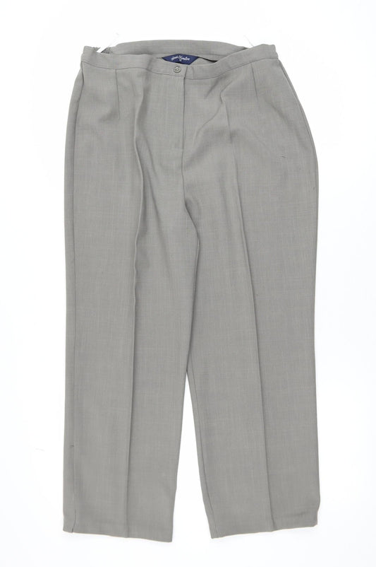 Sarah Hamilton Women’s Grey Size 12 Straight Pleated Trousers