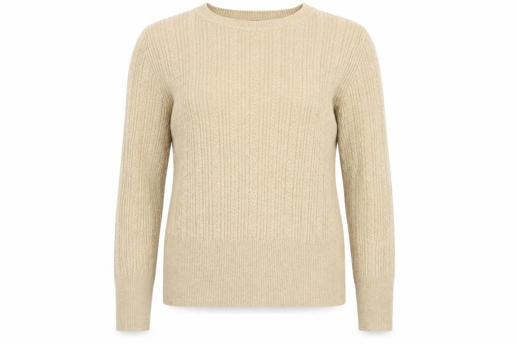 Marks and Spencer Women’s Beige Cable-Knit Jumper Size 10