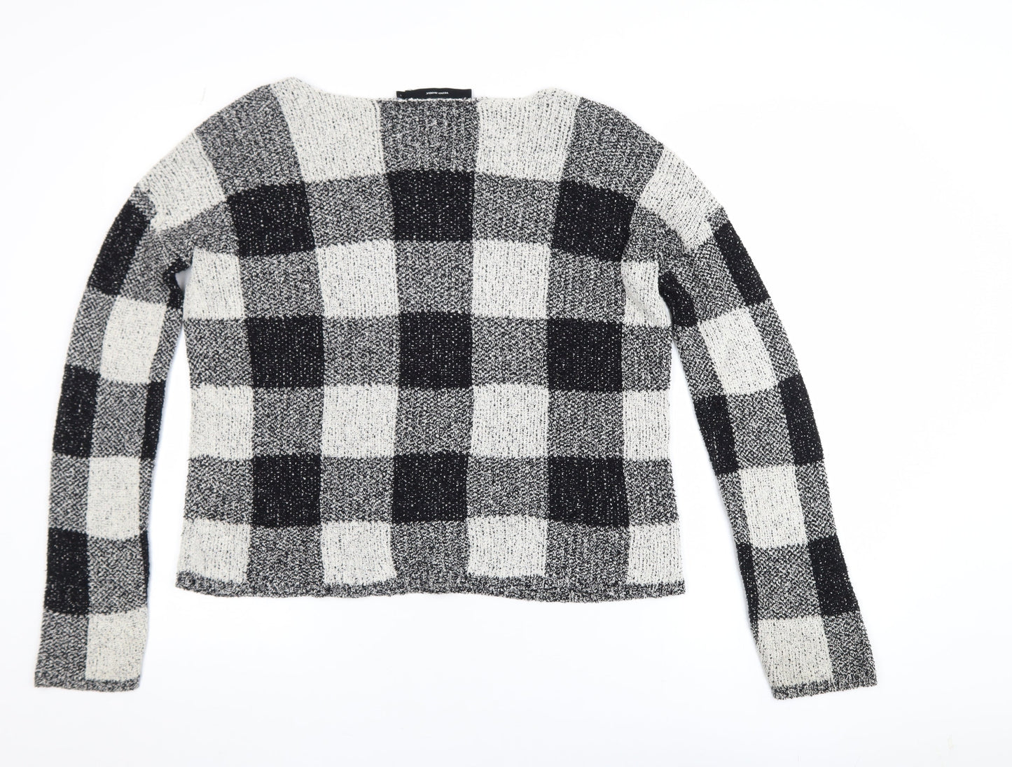 Vero Moda Women's Black White Check Knit Jumper Size S