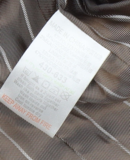Next Women's Grey Check Tailored Blazer Size 8L Single Breasted