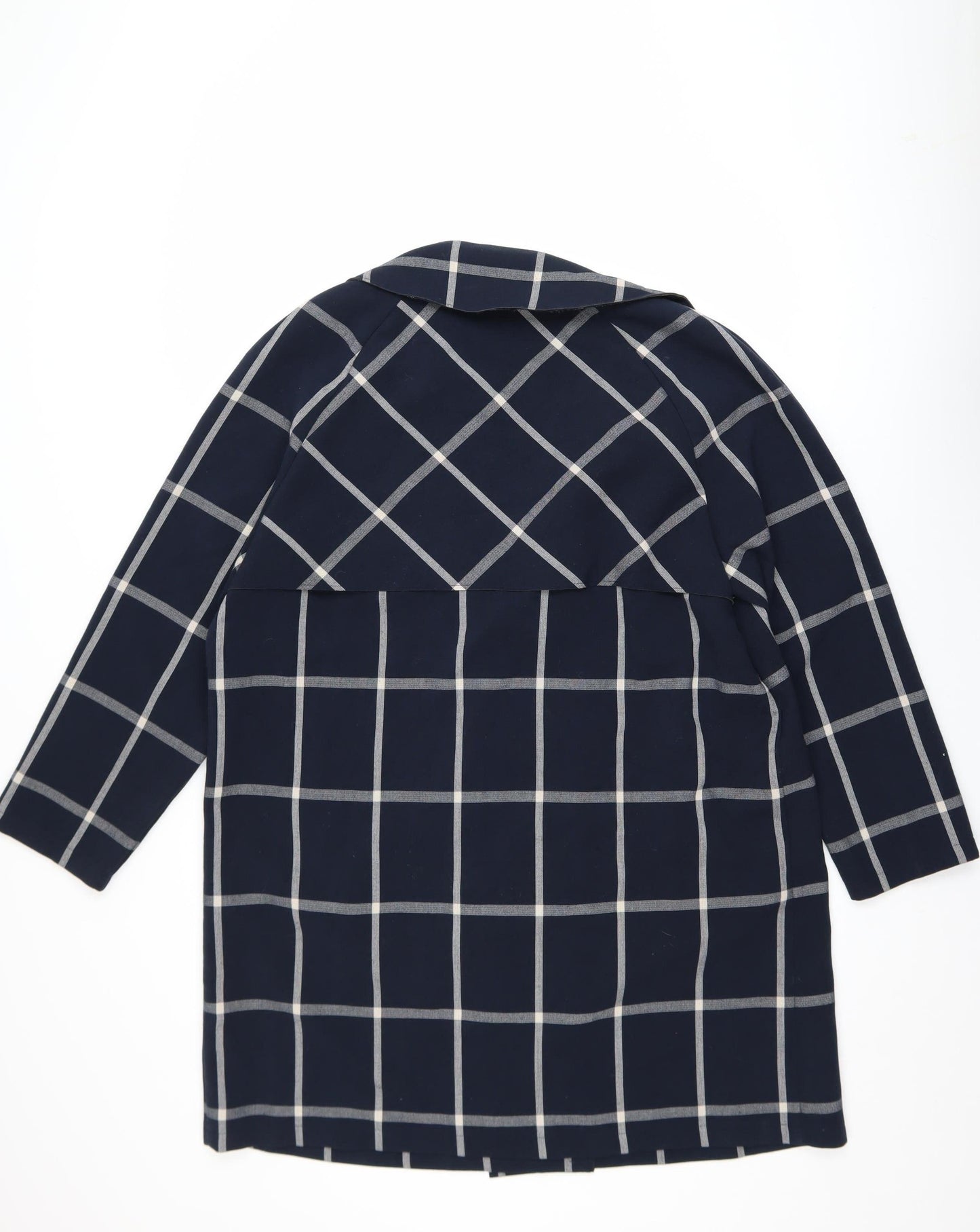 Marks and Spencer Women's Blue Check Overcoat Size 18