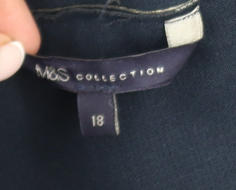 Marks and Spencer Women's Blue Check Overcoat Size 18