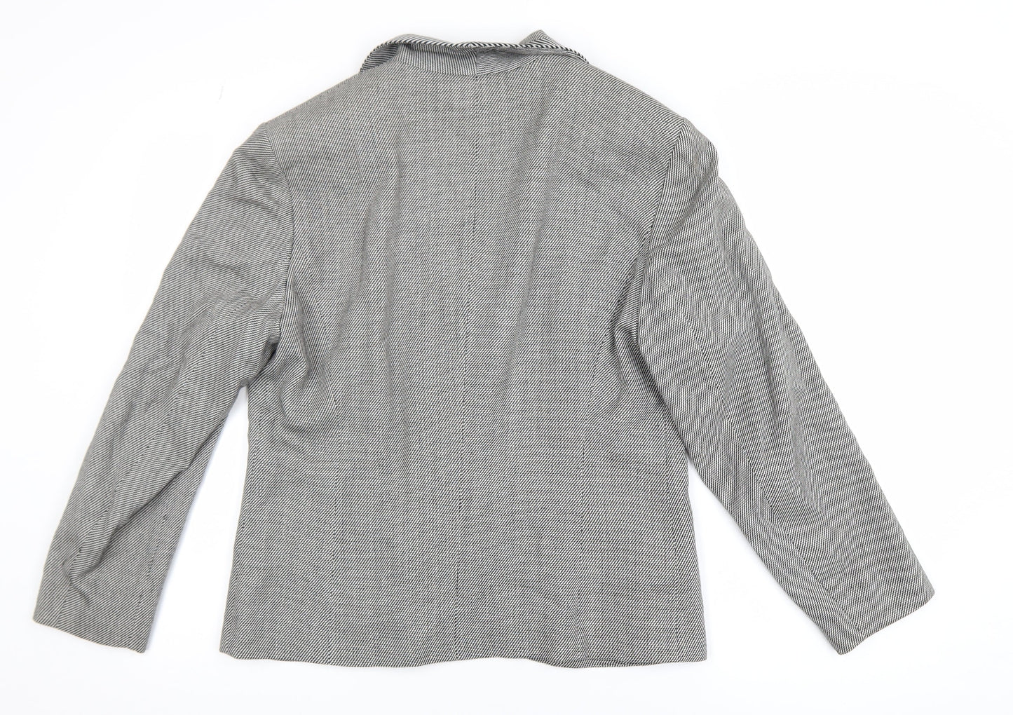 Gerry Weber Women's Grey Herringbone Blazer Size 14 Single-Breasted