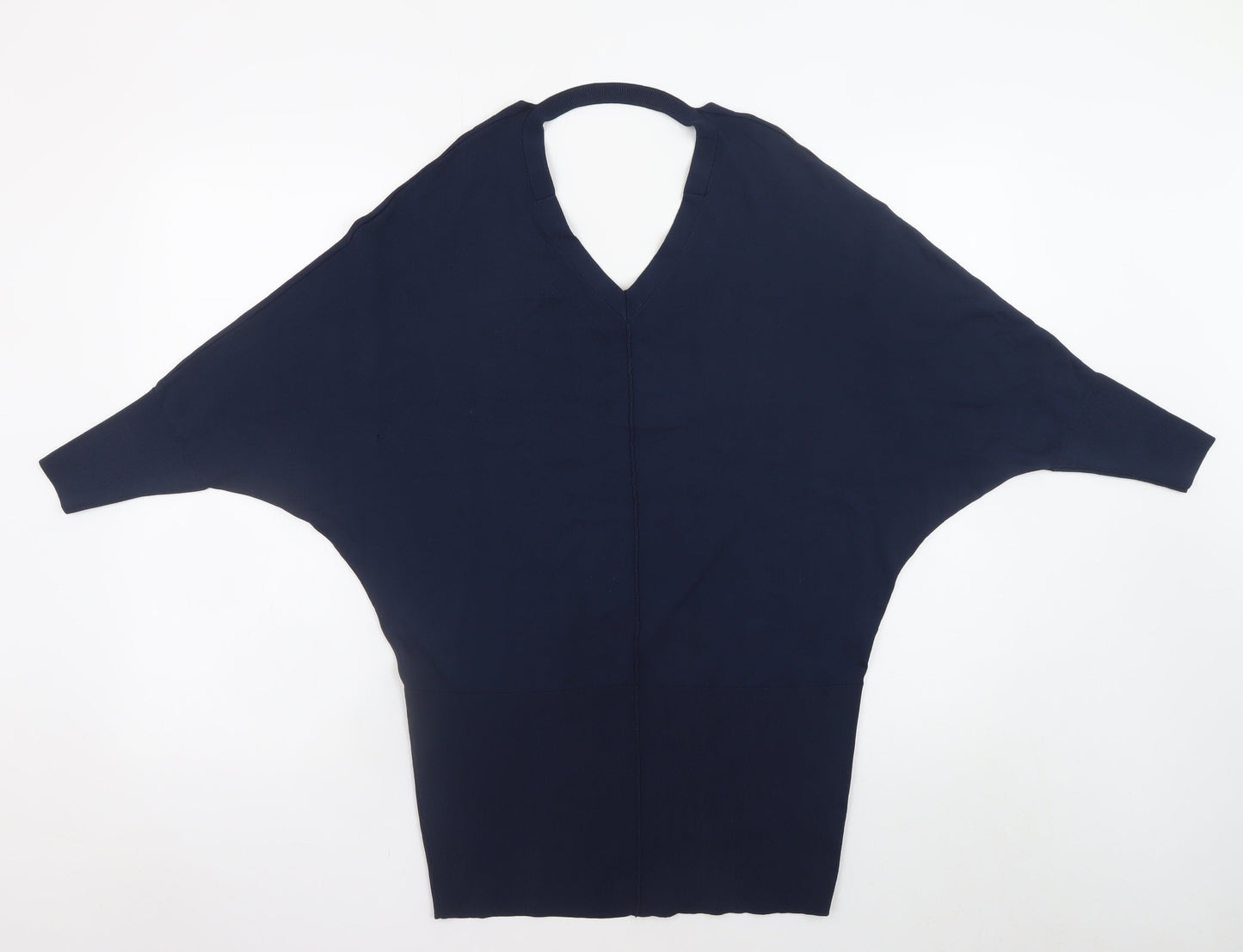 Karen Millen Women’s Blue V-Neck Dolman Sleeve Knit Jumper XS