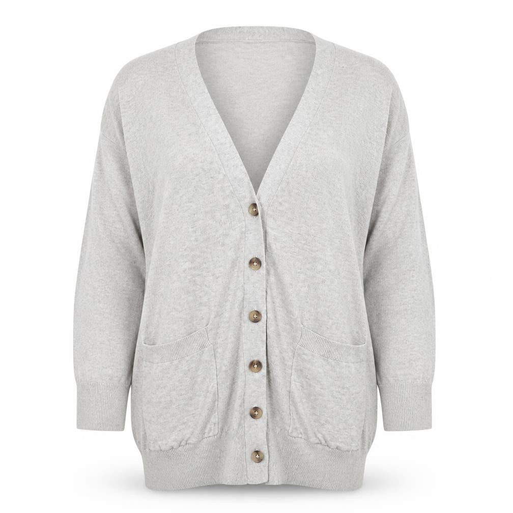 Capsule Womens Grey Long Sleeve Cardigan Size 12/14 Viscose Knit