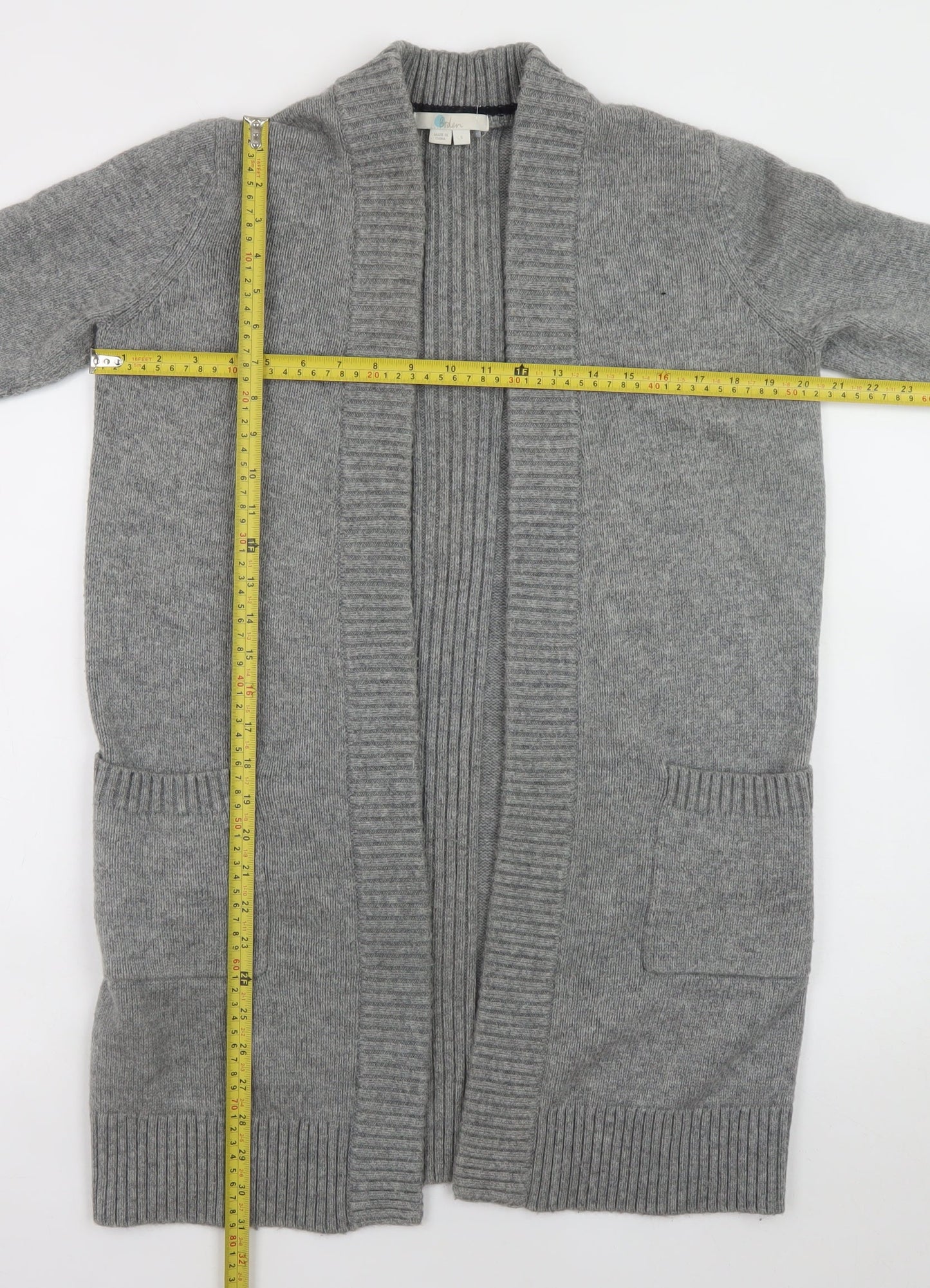 Boden Women's Grey Wool Blend Long Cardigan Size S