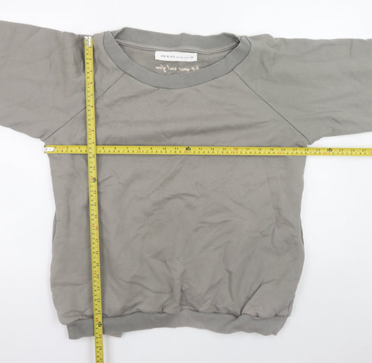 Om & Ah Women Grey Pullover Sweatshirt Size Small Relaxed Fit