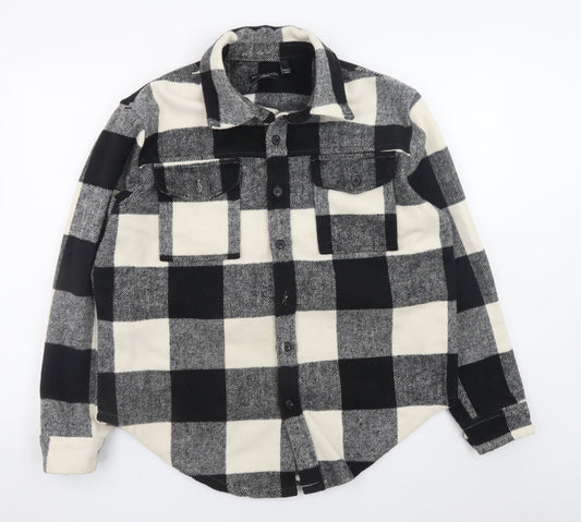 Brave Soul Men's Black Check Flannel Jacket M Casual Button Shirt