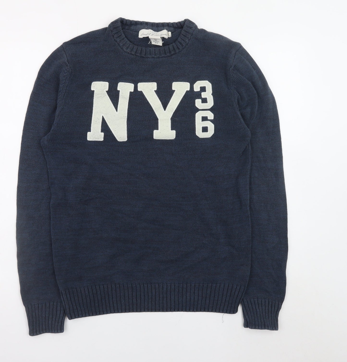 L.O.G.G. Mens Blue Cotton NY36 Crew Neck Pullover Jumper Size S