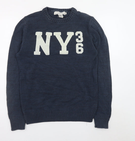 L.O.G.G. Mens Blue Cotton NY36 Crew Neck Pullover Jumper Size S