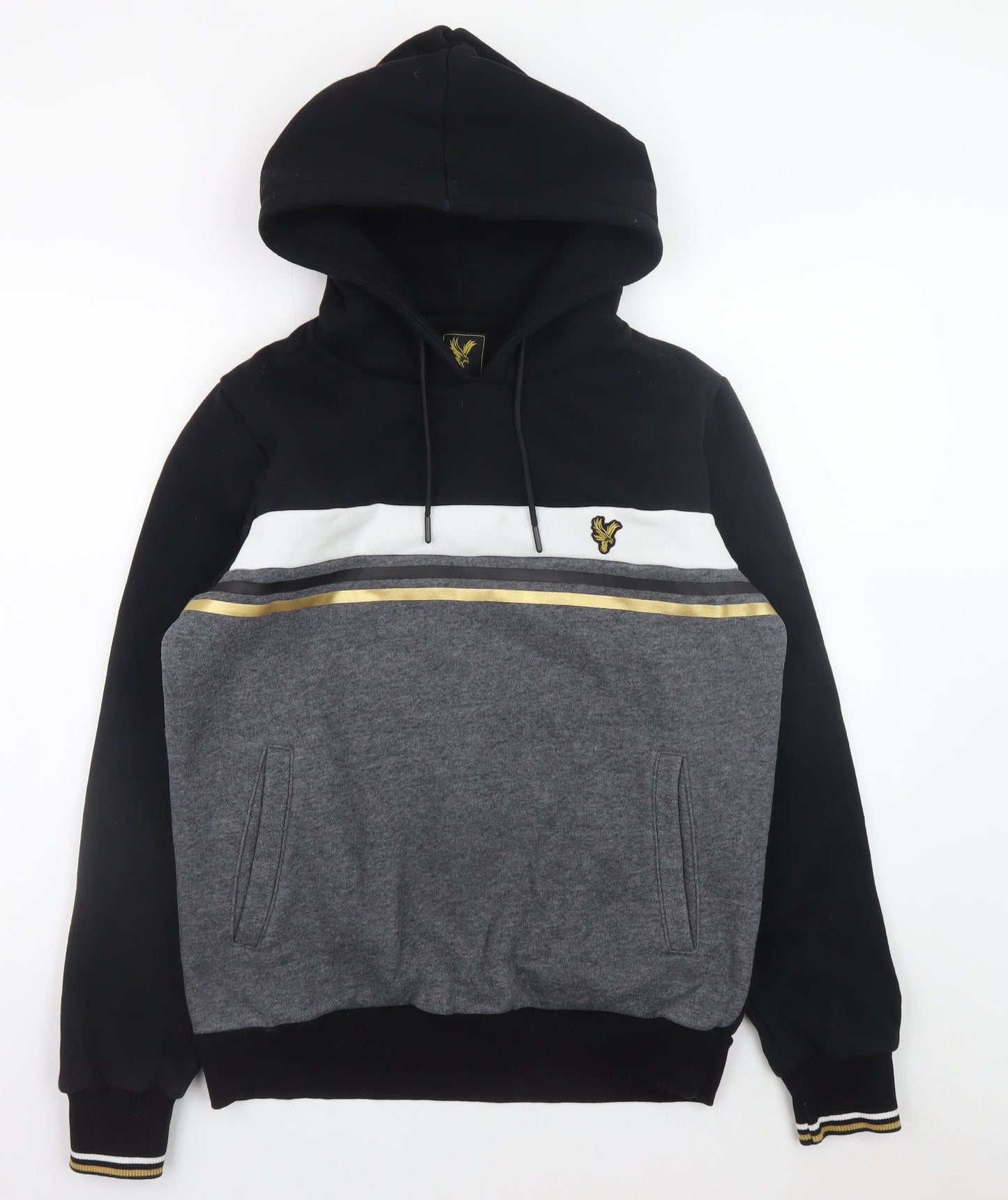 Crystal Palace Men’s Black Grey Gold Pullover Hoodie S Football Style