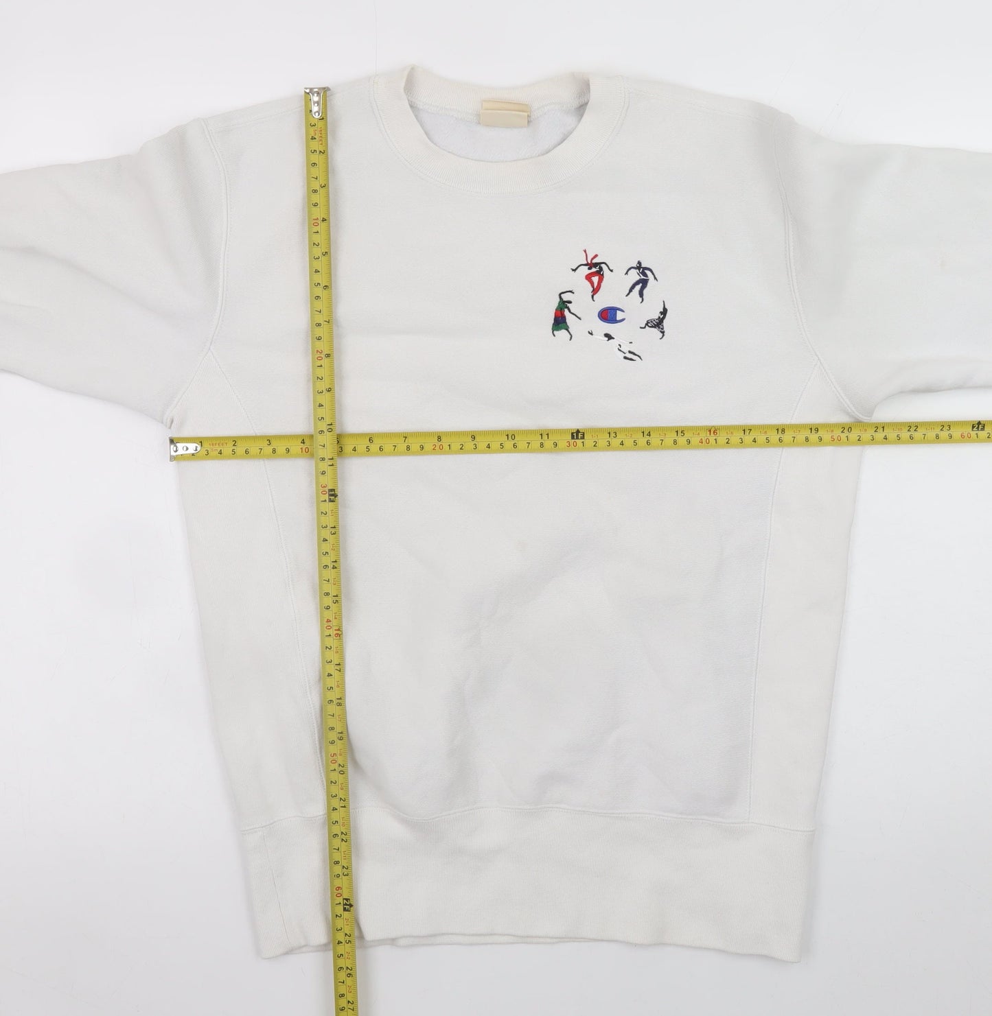Champion Men's White Reverse Weave Embroidered Sweatshirt Size S