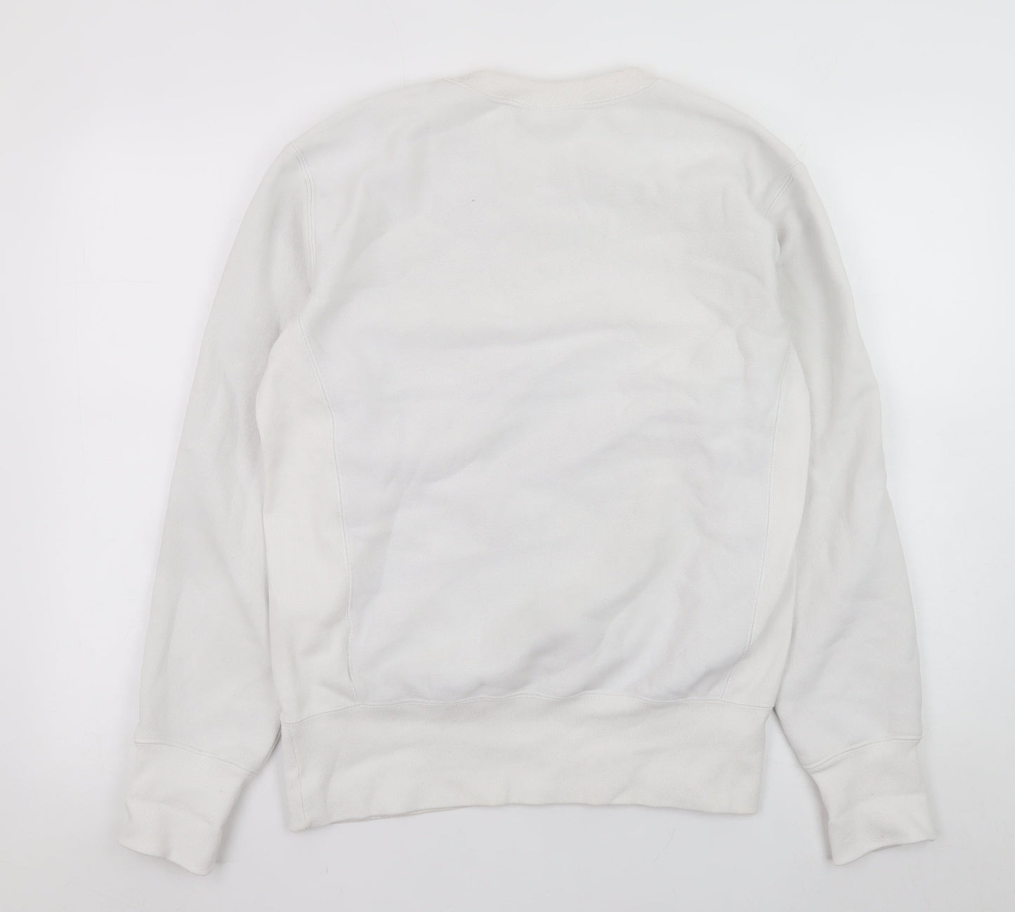 Champion Men's White Reverse Weave Embroidered Sweatshirt Size S