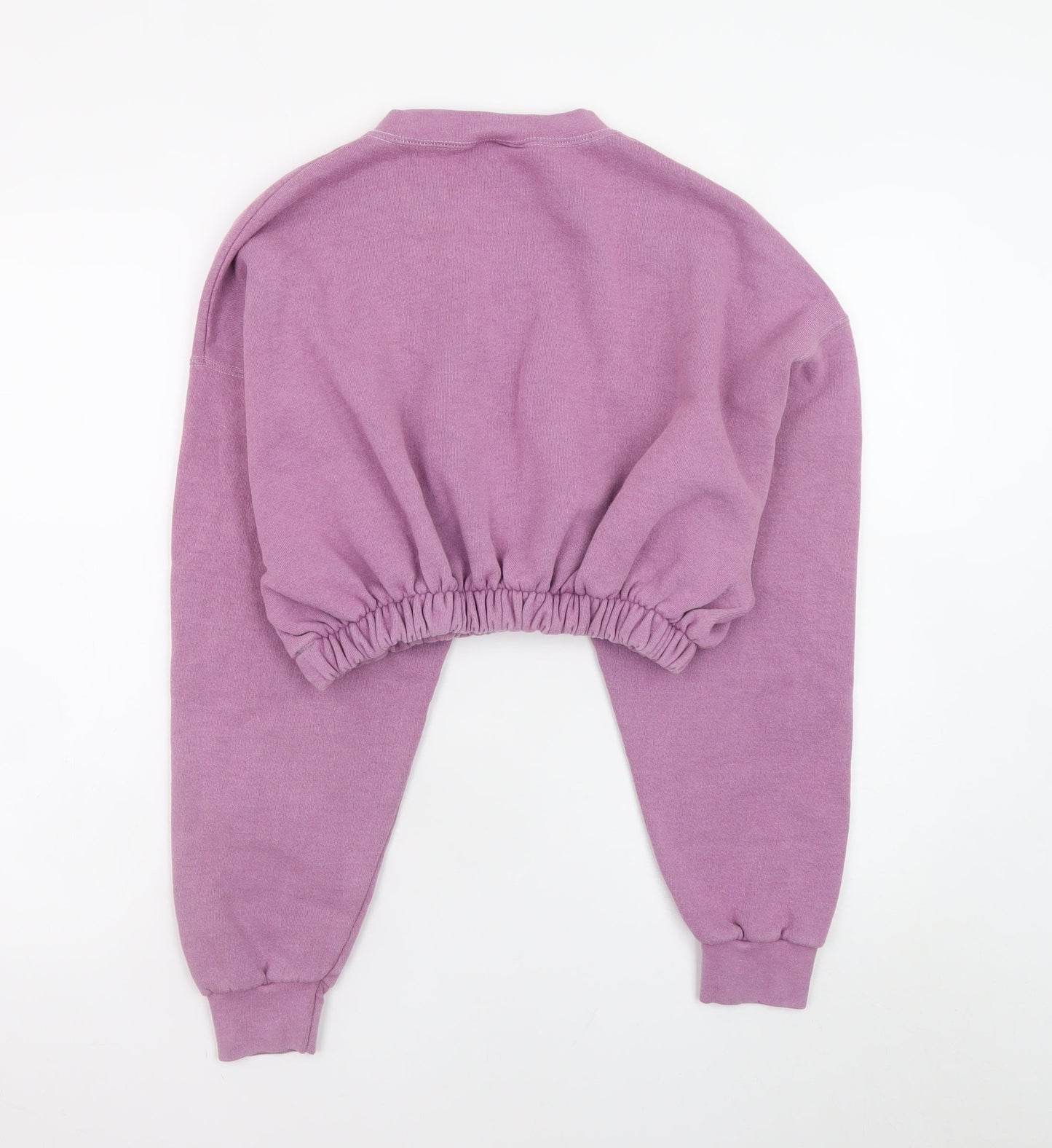 Lee Womens Purple Whale Graphic Cropped Sweatshirt XL