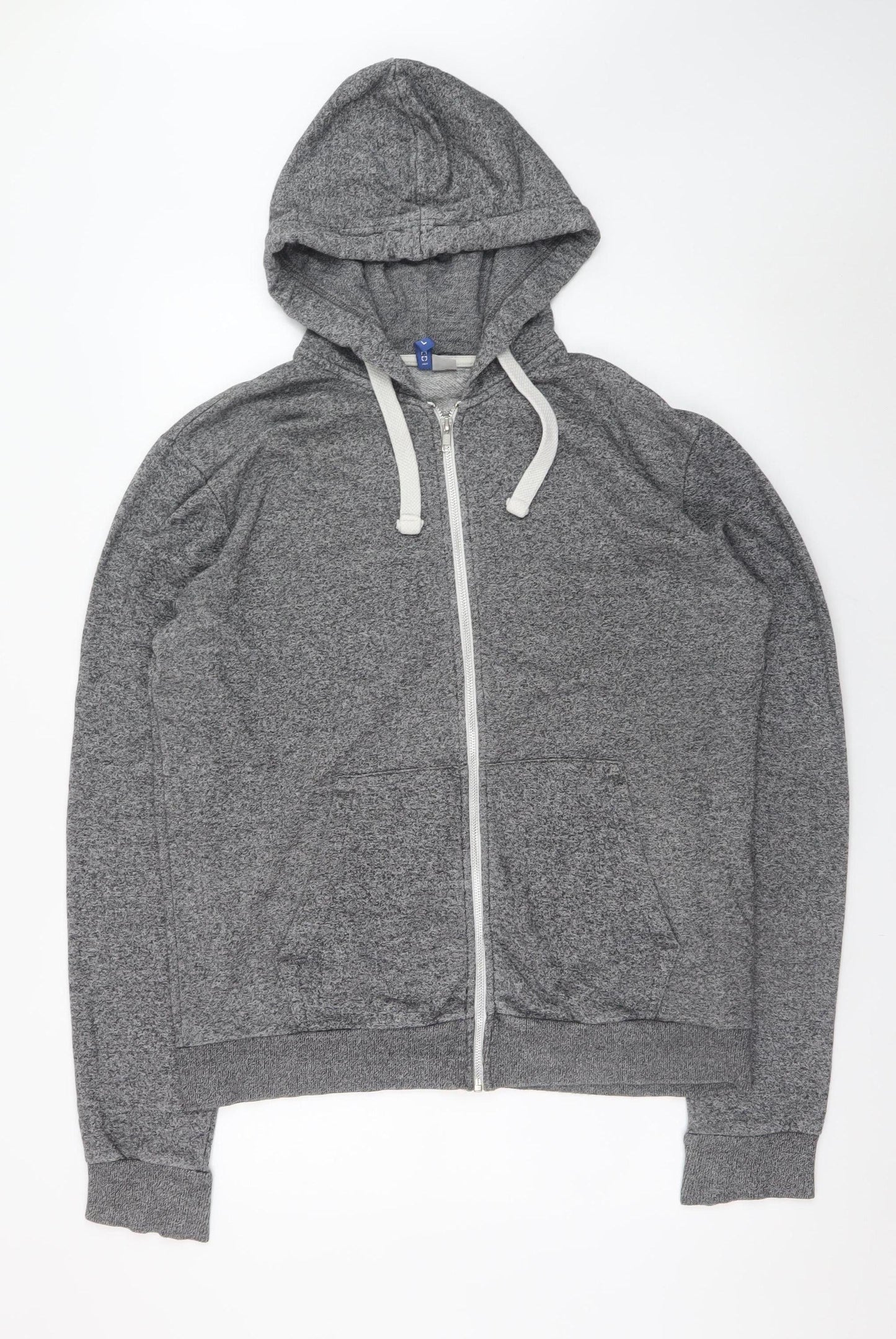 H&M Divided Mens Grey Full Zip Hoodie L Regular Fit