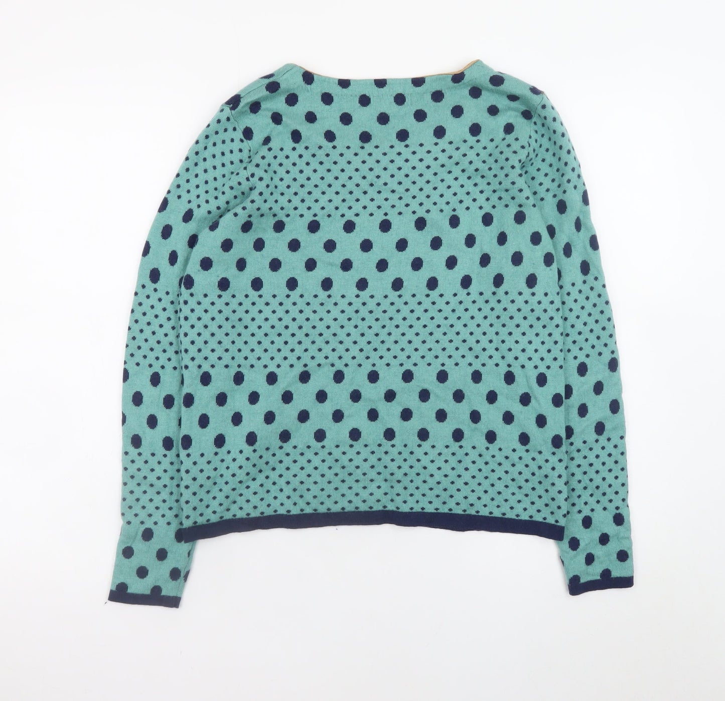 Dickins & Jones Womens Blue Polka Dot Wool Blend Jumper L