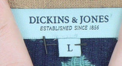Dickins & Jones Womens Blue Polka Dot Wool Blend Jumper L