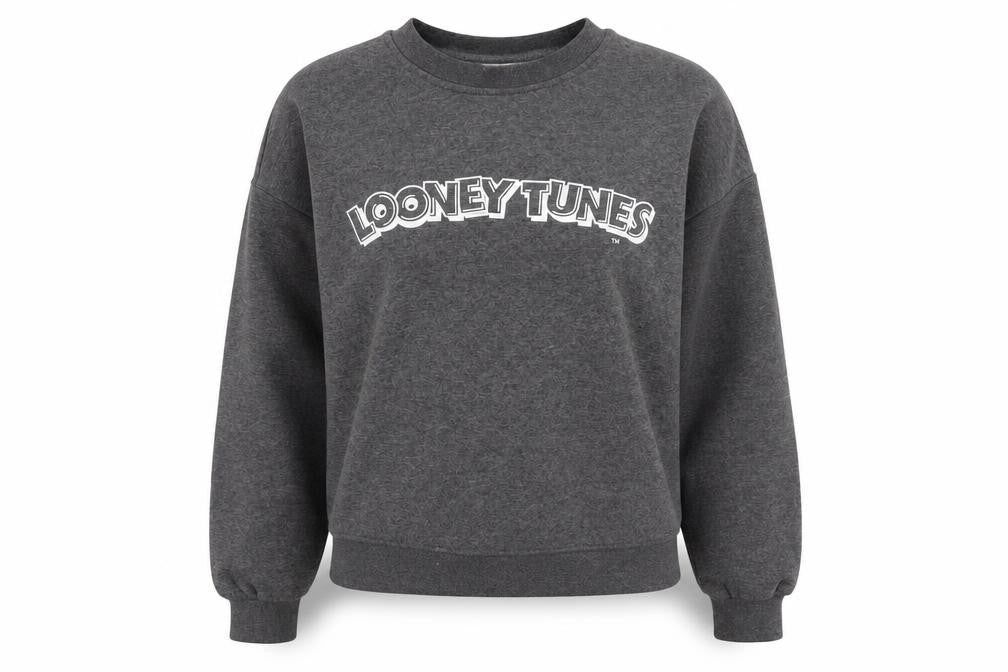 Looney Tunes Women's Grey Crew Neck Sweatshirt Size M 12/14
