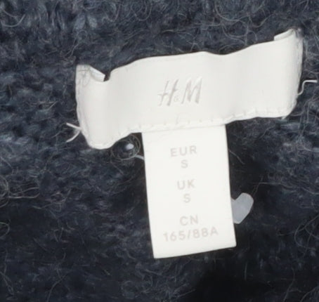 H&M Womens Grey Cowl Neck Chunky-Knit Pullover Jumper Size S