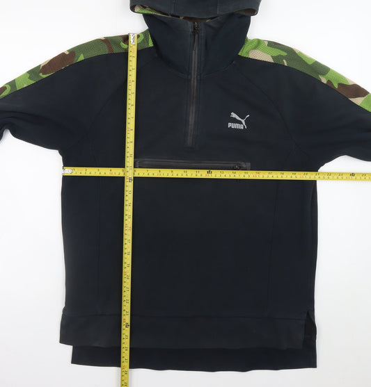 Puma Men's Black Camouflage 1/2 Zip Hoodie Size M