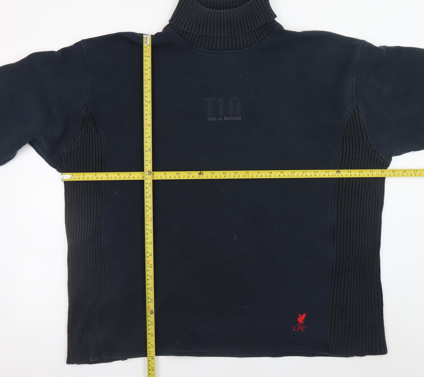 Liverpool FC Men's Blue XL Roll Neck Pullover Cotton Jumper
