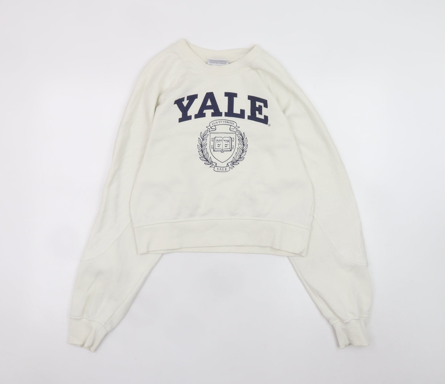 Yale University Women Ivory XS Pullover Crew Neck Sweatshirt