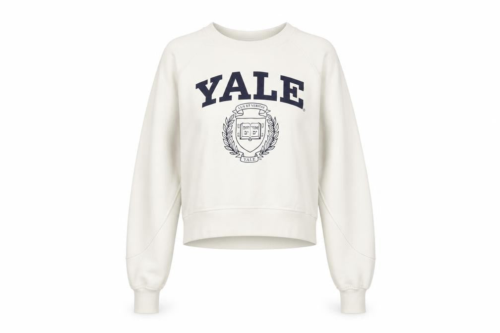 Yale University Women Ivory XS Pullover Crew Neck Sweatshirt