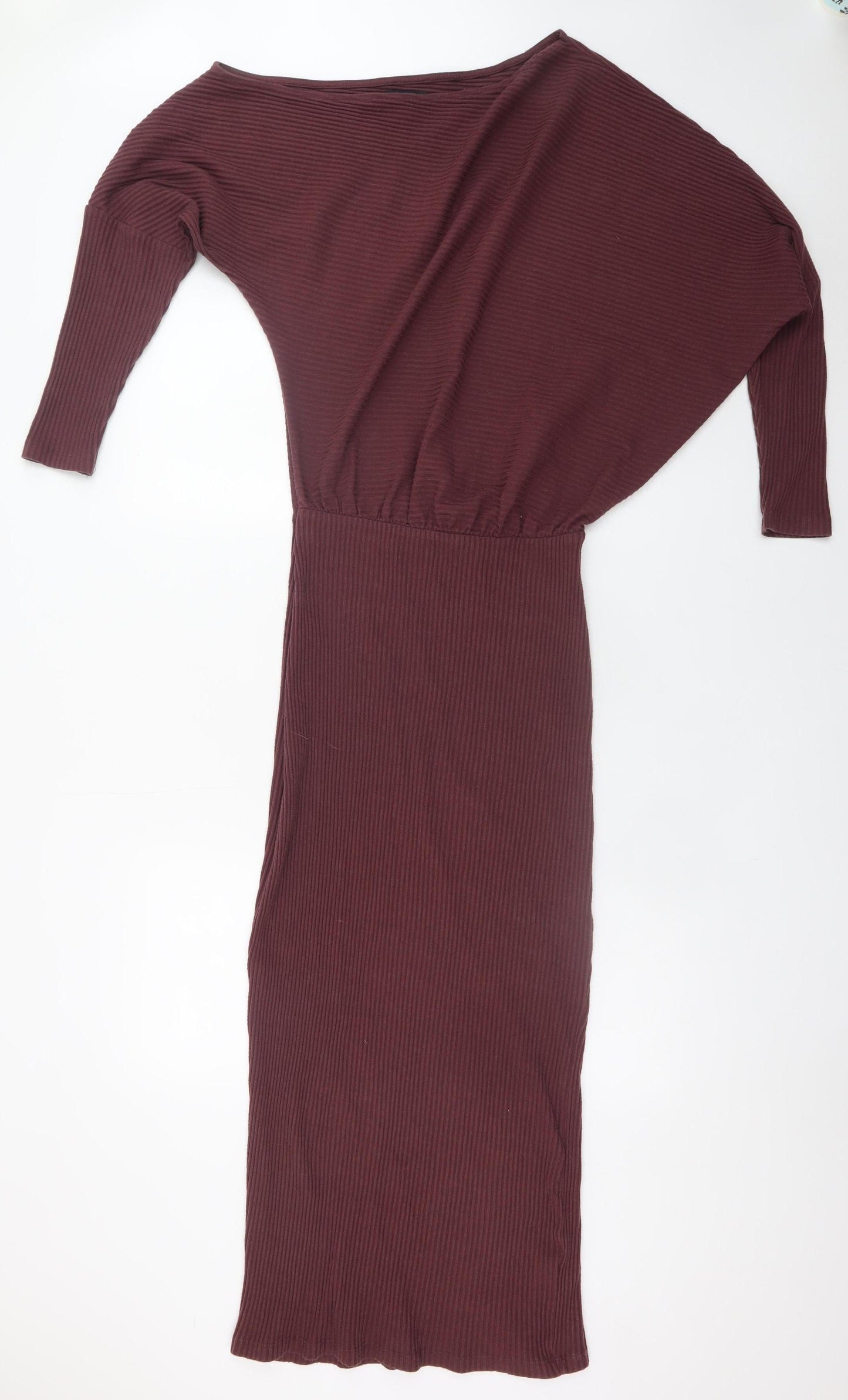 ASOS DESIGN Women’s Brown Midi Bodycon Dress Size 10