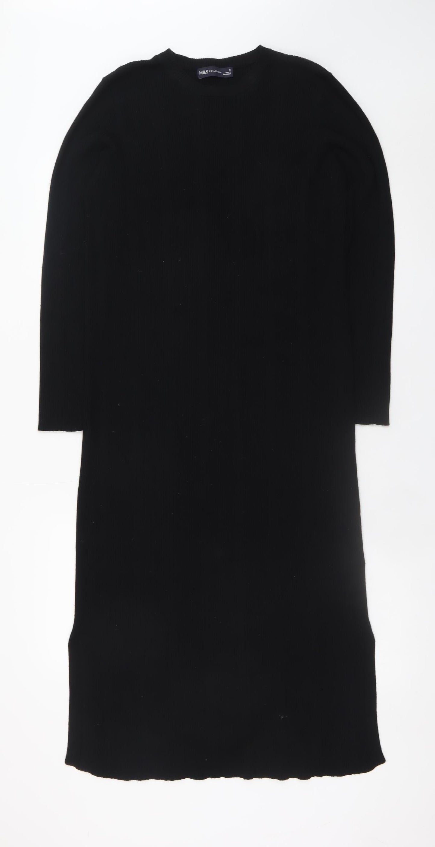 Marks and Spencer Women Black Size 16 Knit Bodycon Midi Dress