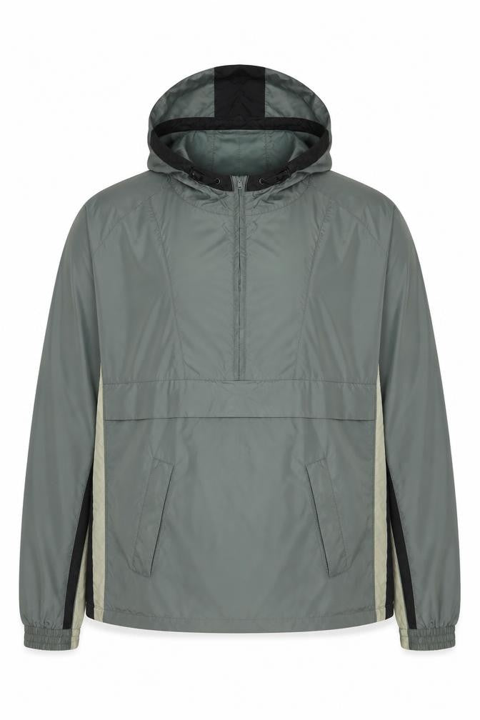 St Bernard Men's Green L Windbreaker Hooded Lightweight Jacket