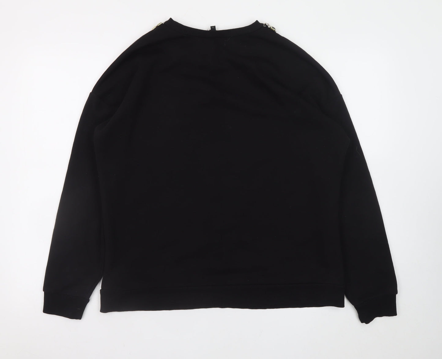 River Island Women Black Size 8 Embellished Eagle Sweatshirt