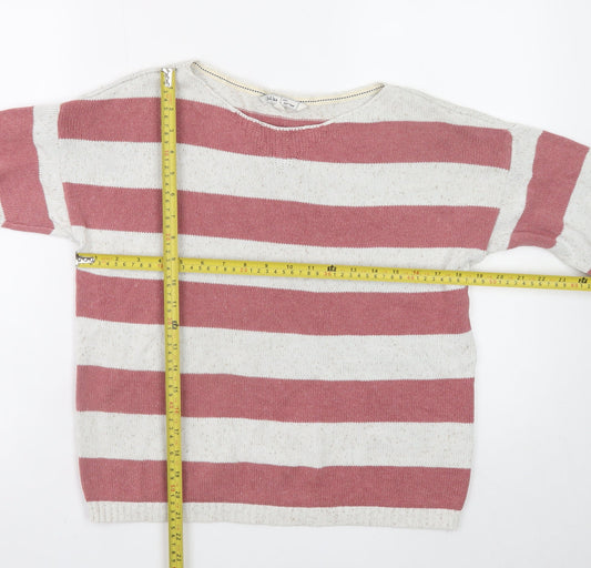 Fat Face Womens Multicoloured Stripe Cotton Wool Jumper Size 10