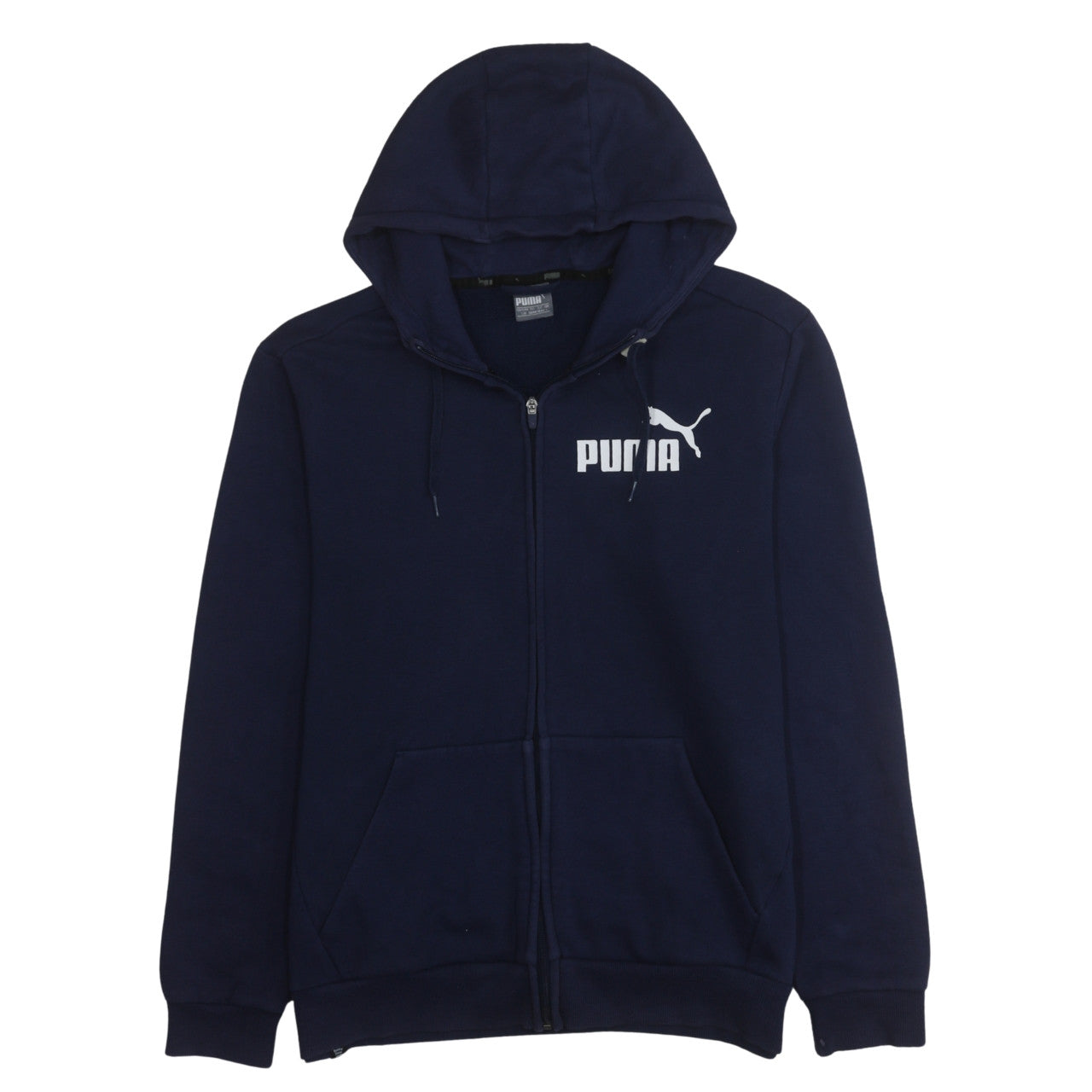 Puma Men's Blue Full Zip Hoodie Size L Sportswear Fleece