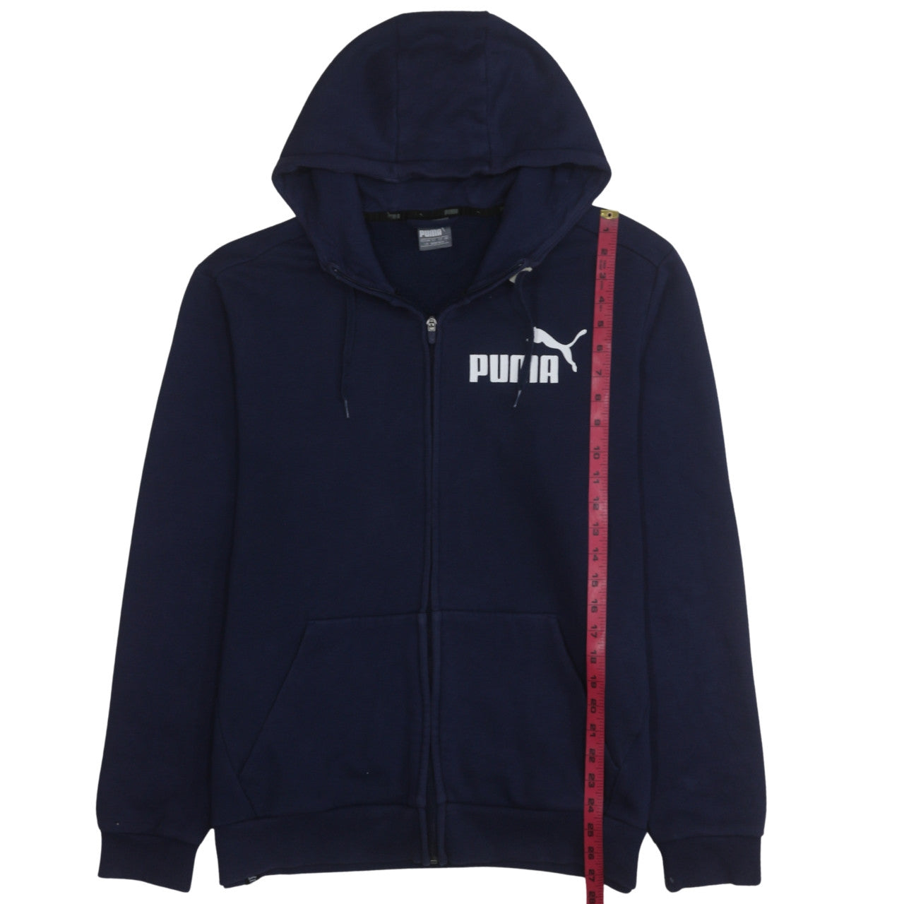 Puma Men's Blue Full Zip Hoodie Size L Sportswear Fleece