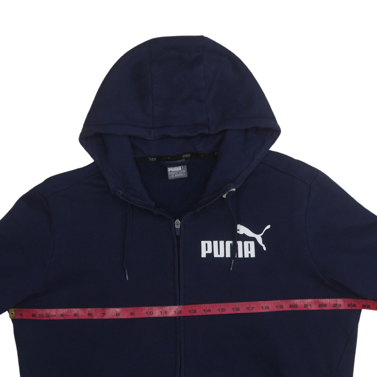Puma Men's Blue Full Zip Hoodie Size L Sportswear Fleece