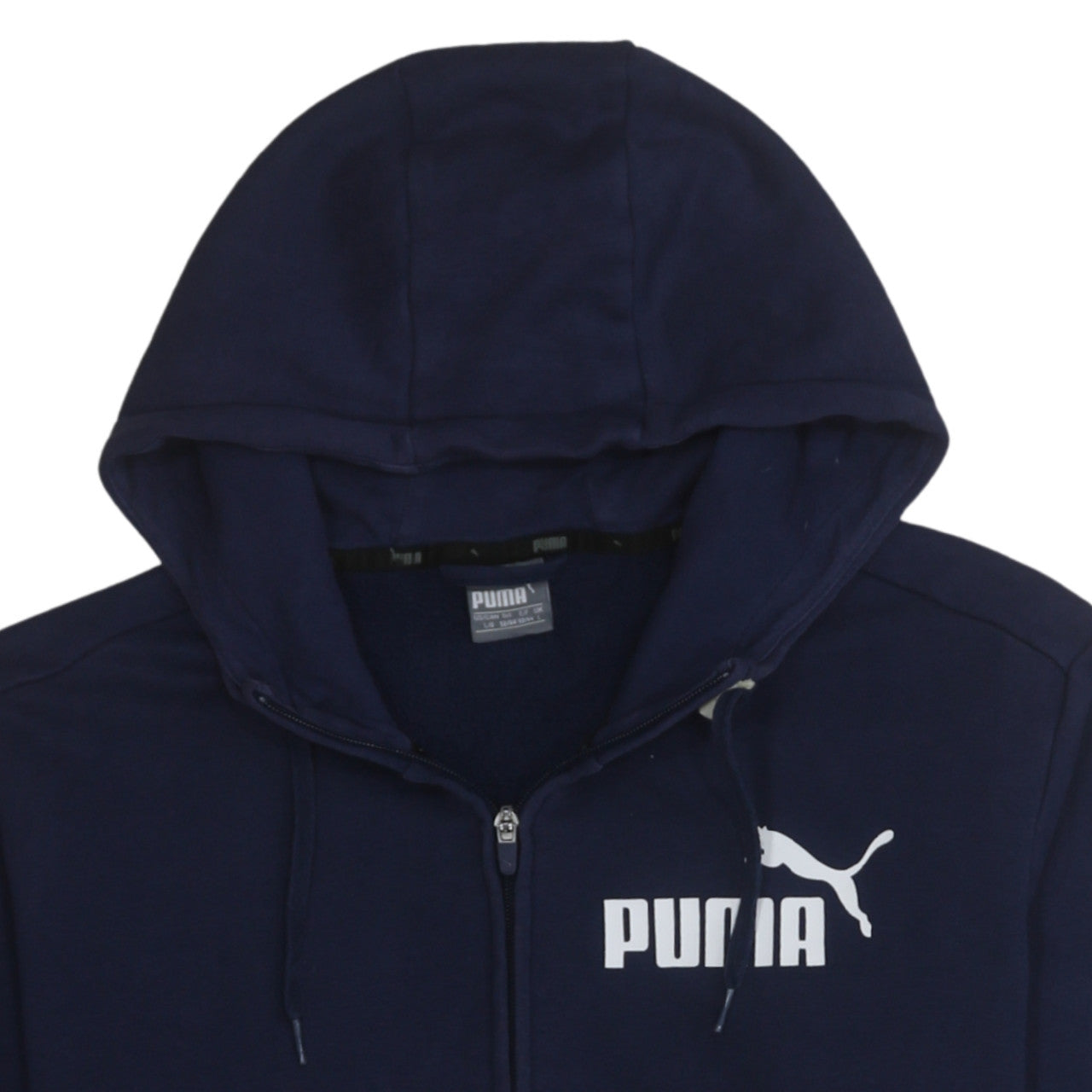 Puma Men's Blue Full Zip Hoodie Size L Sportswear Fleece