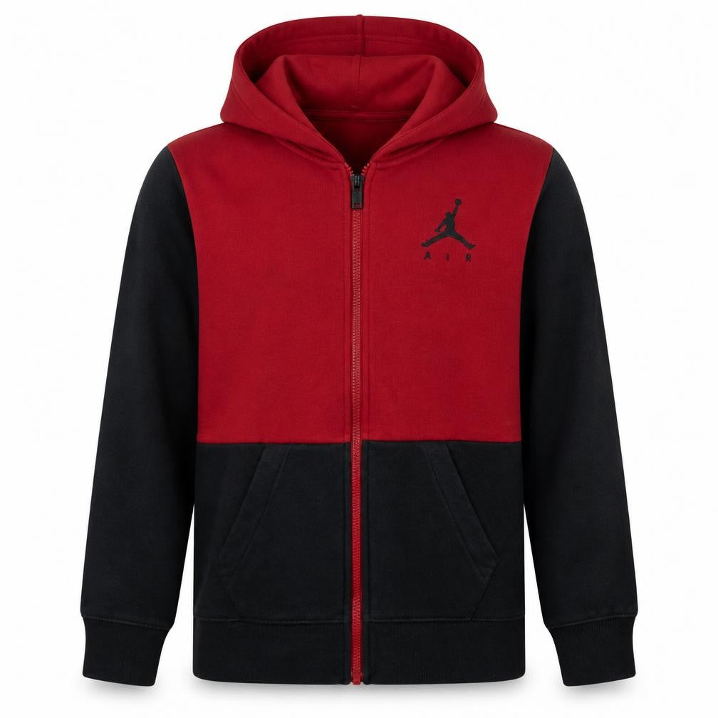 Jordan Boys Red Black Full Zip Hoodie Fleece Jacket XL Colourblock