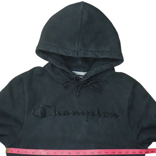 Champion Women Black Small Pullover Hoodie Sweatshirt with Logo