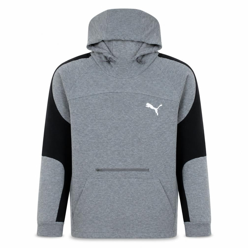 Puma Men's Grey XL Pullover Hoodie with Zip Pocket