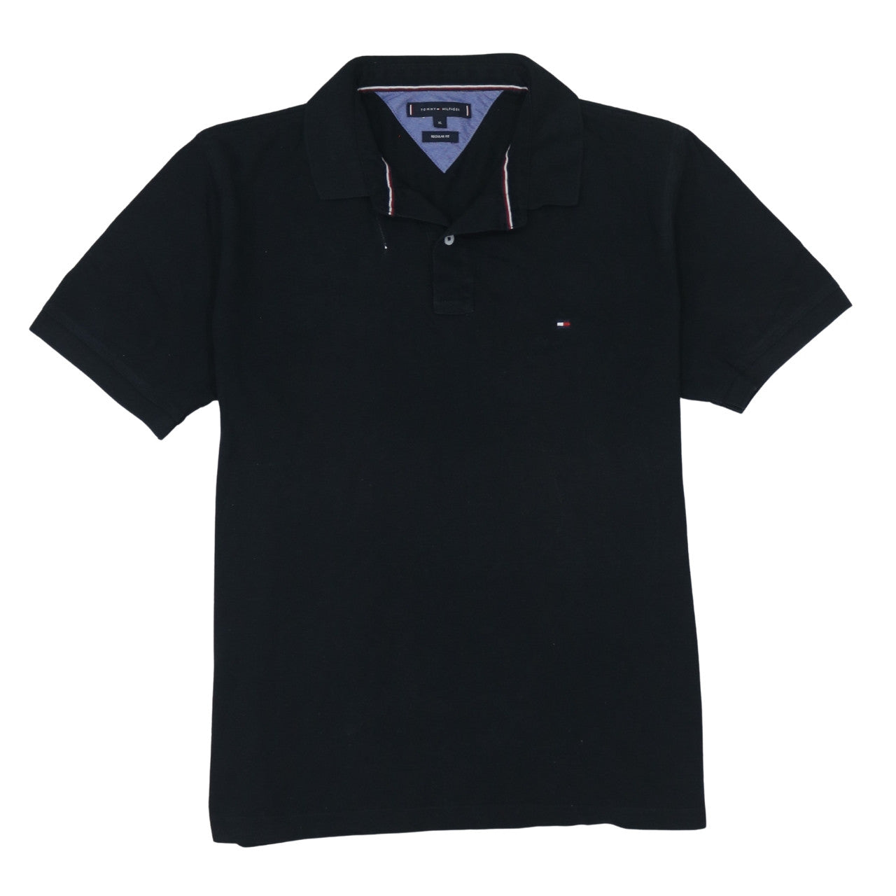 Tommy Hilfiger Men's Black Cotton Regular Fit Polo Shirt XL