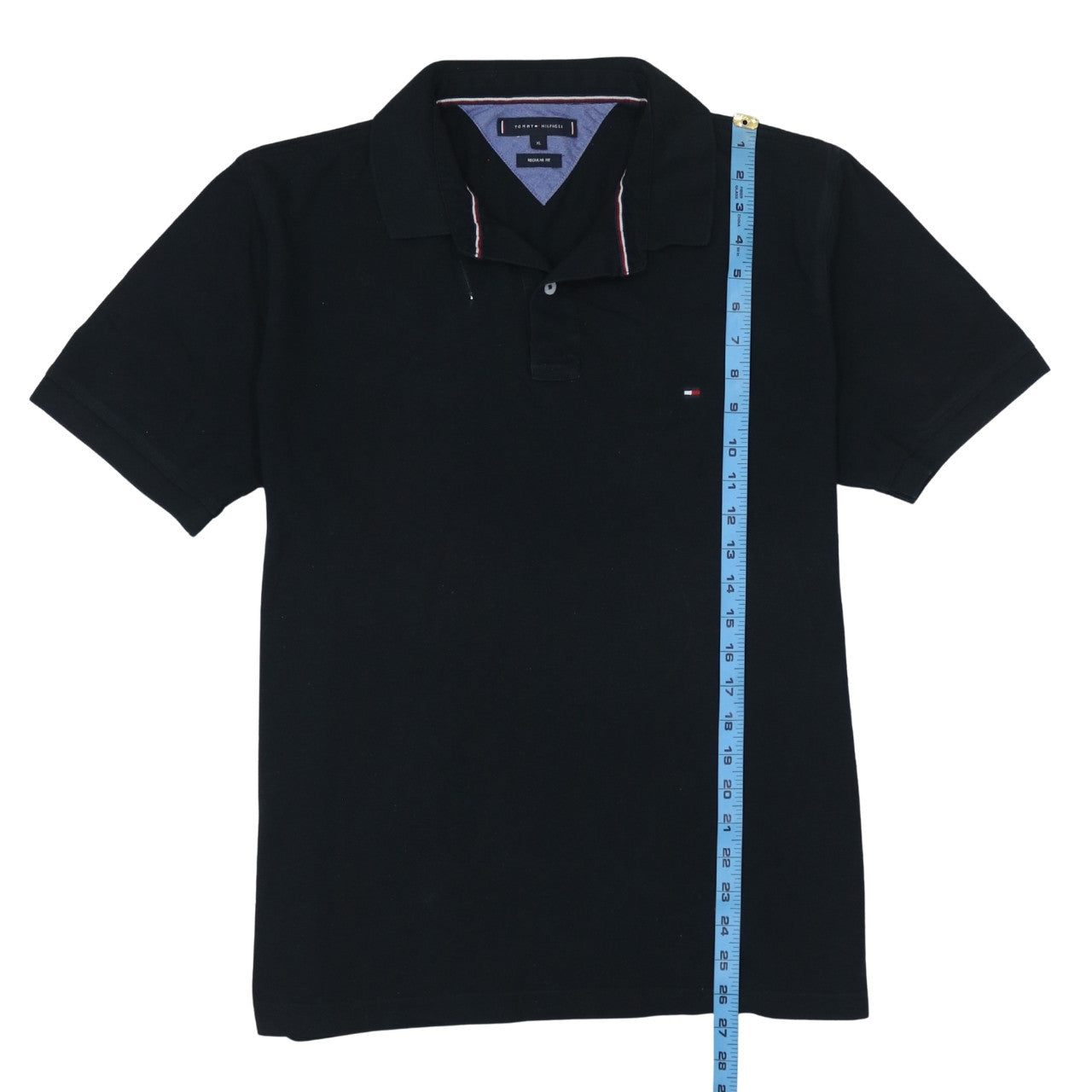 Tommy Hilfiger Men's Black Cotton Regular Fit Polo Shirt XL