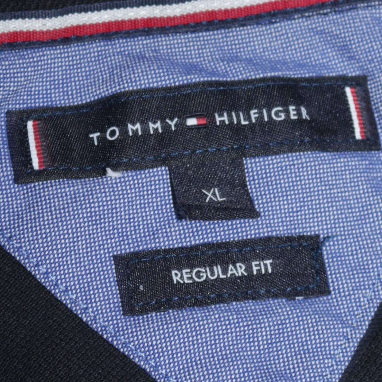 Tommy Hilfiger Men's Black Cotton Regular Fit Polo Shirt XL