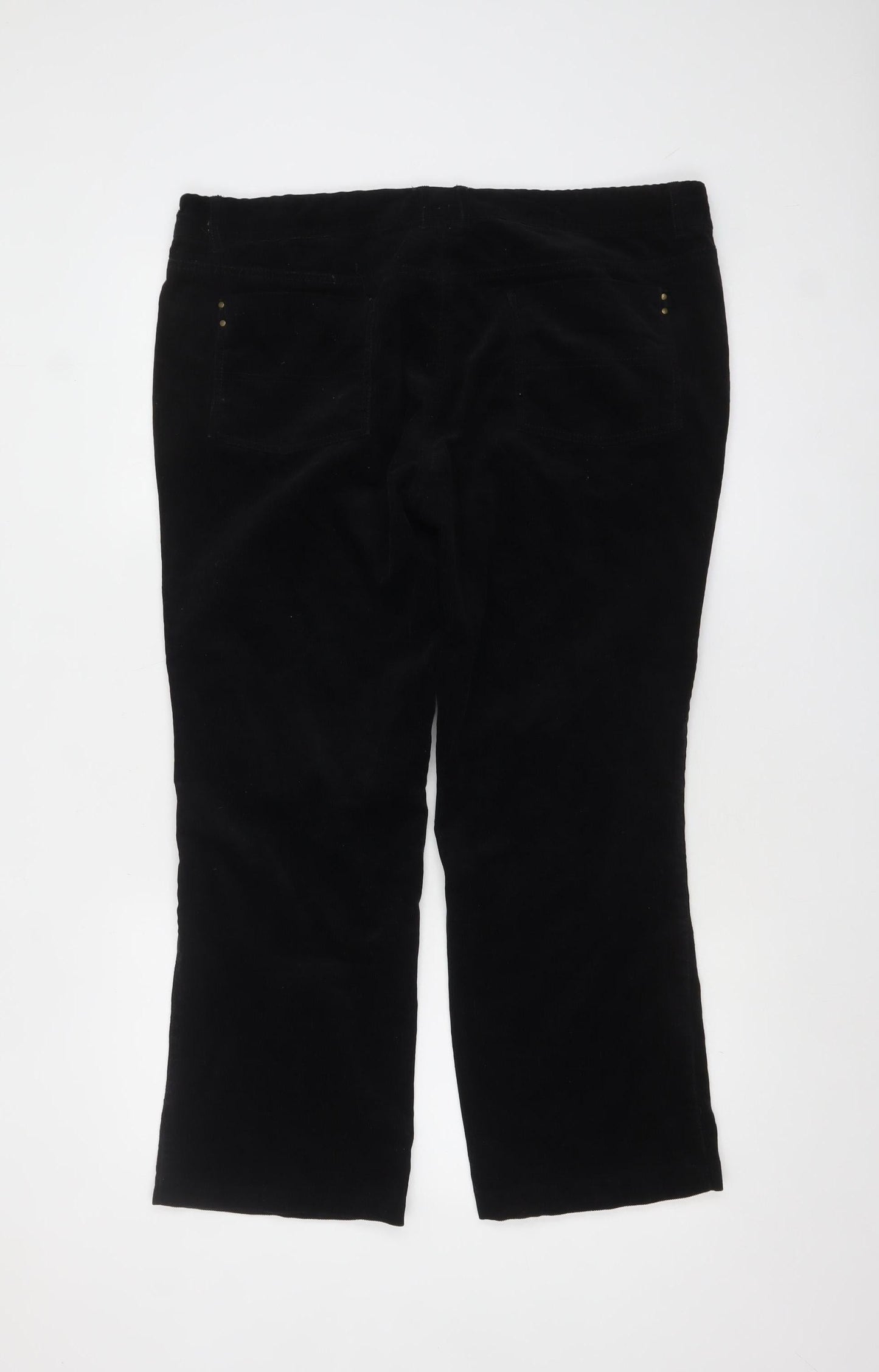 Next Women’s Black Corduroy Straight Chino Trousers Size 18