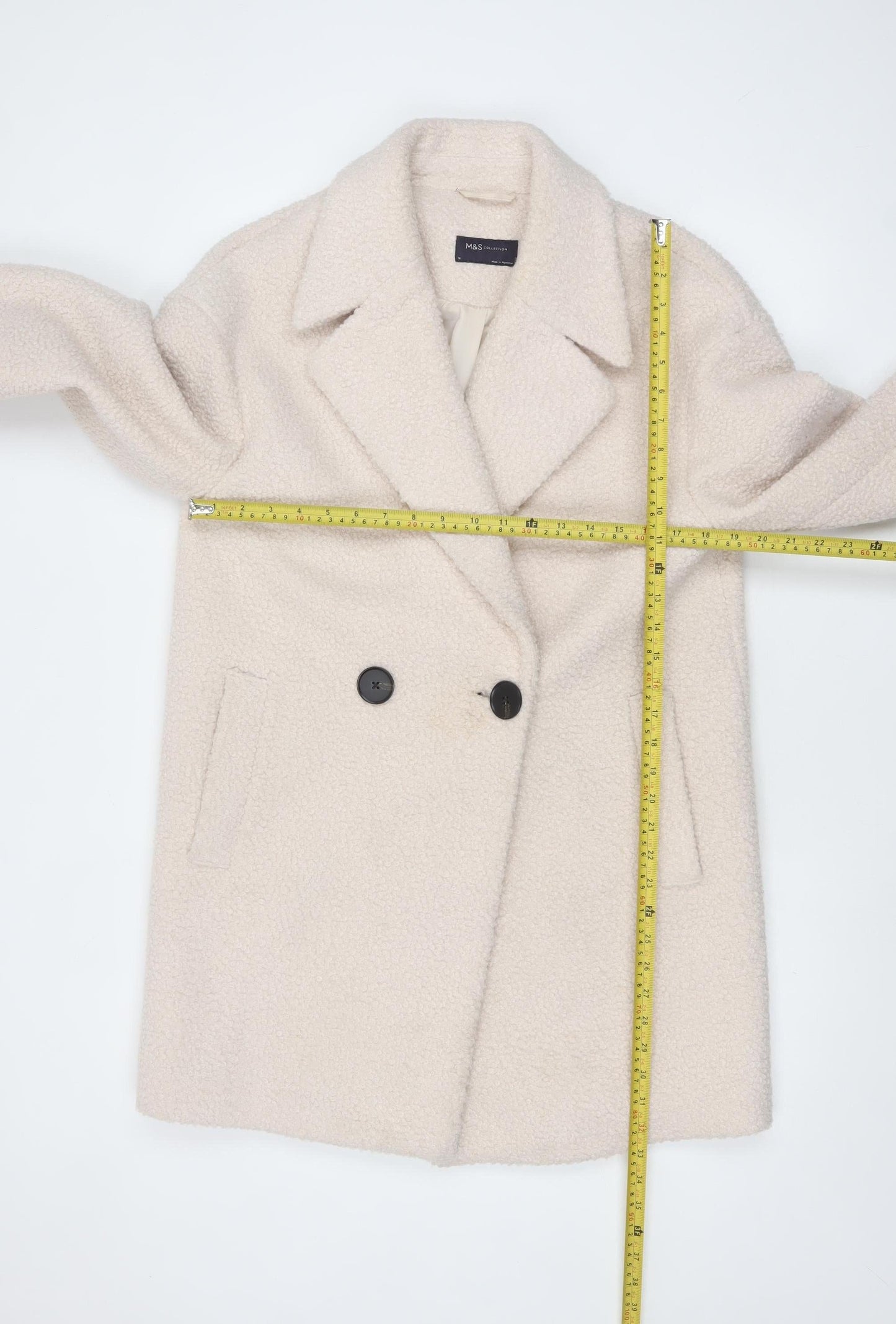 Marks and Spencer Women's Beige 10 Overcoat Fleece Lined Mid-Length