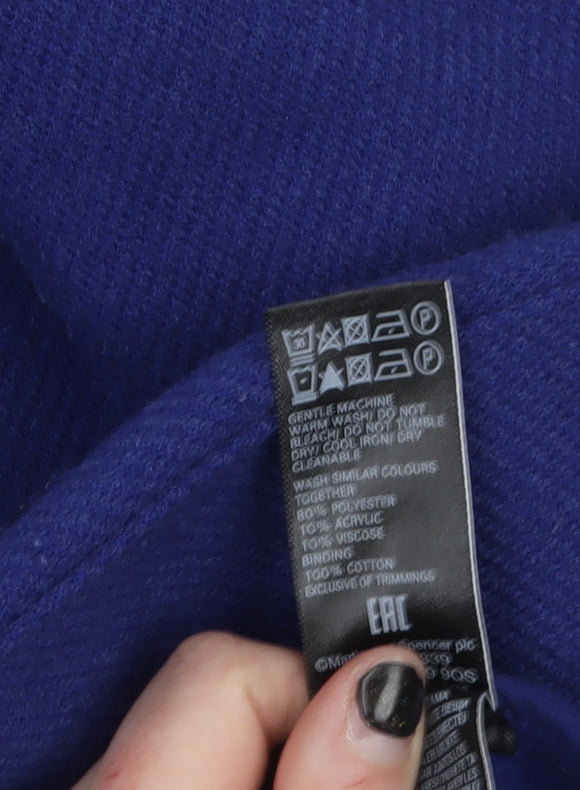 Marks and Spencer Women Blue Mid-Length Coat Size 14 Classic Style